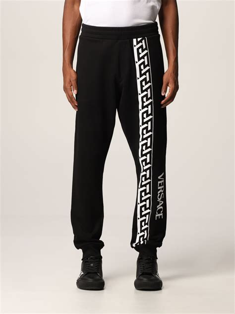 men versace techno track pants|versace men's leather pants.